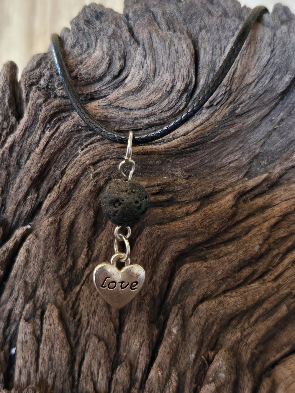 Aromatherapy Love Heart Necklace | Lava Stone Essential Oil Diffuser